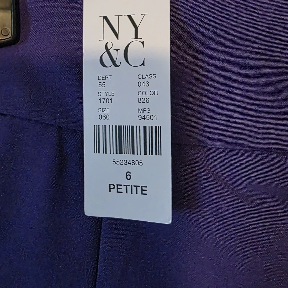 New York & Company Vibrant Purple Straight Leg Pants - Picture 4 of 4